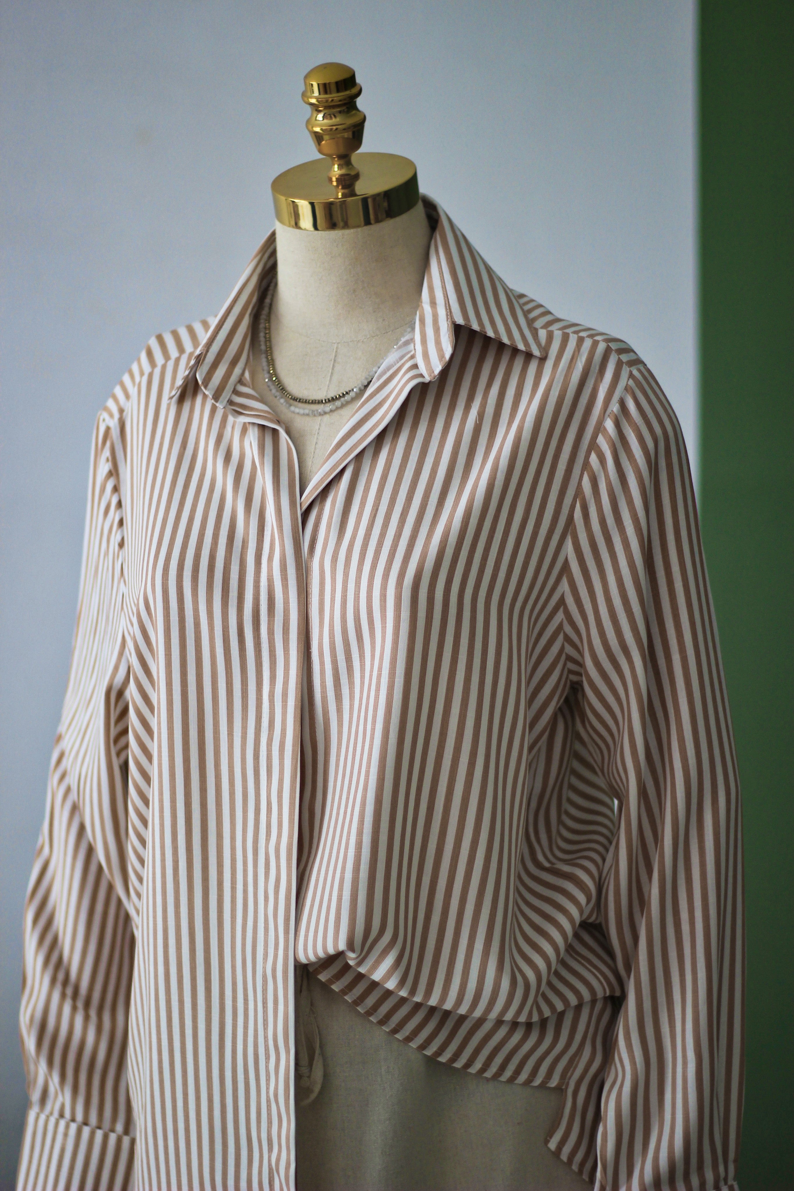 Camisa Alora Bege & Branco
